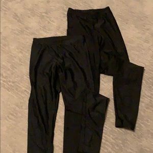 American Apparel Shiny Black Leggings Set of 2 S